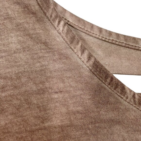 Workshop Republic Cotton Garment Dyed Short Sleeve Tan Pleat-Back Tee 3X Grunge - Picture 5 of 11